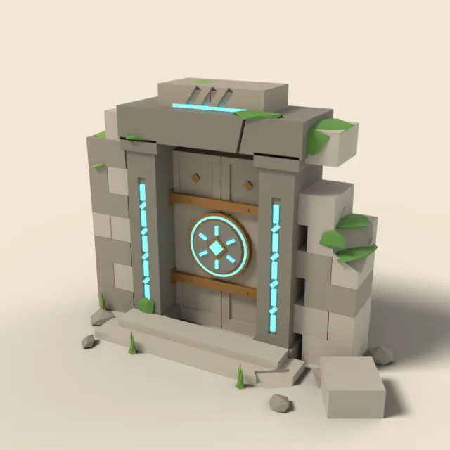 Sealed ancient stone door