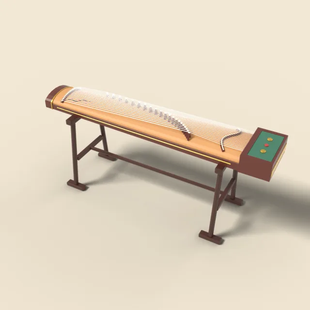 Chinese guzheng with bridges