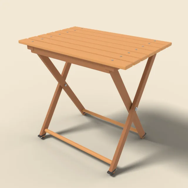 Wooden slatted folding table