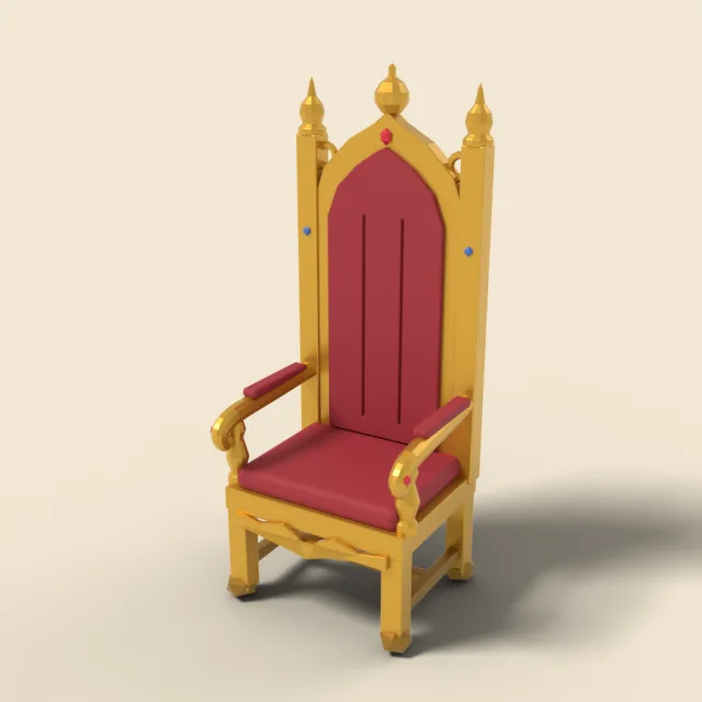 Throne-style carved armchair