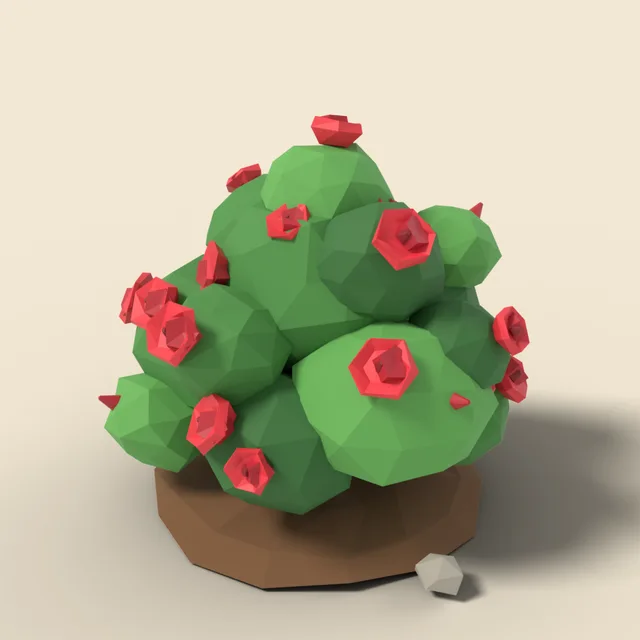 Rose bush with red flowers