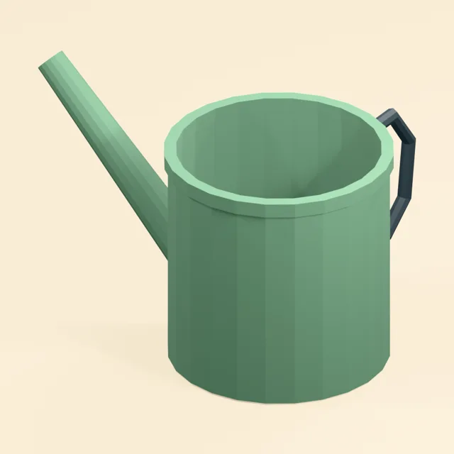 Open watering can with communicating long spout