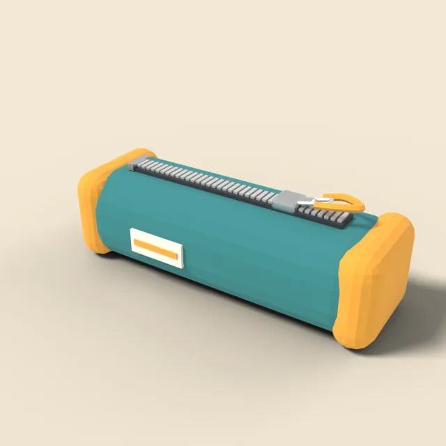 Zippered fabric pencil case