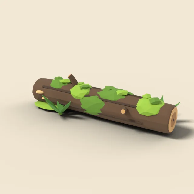 Fallen log with moss patches