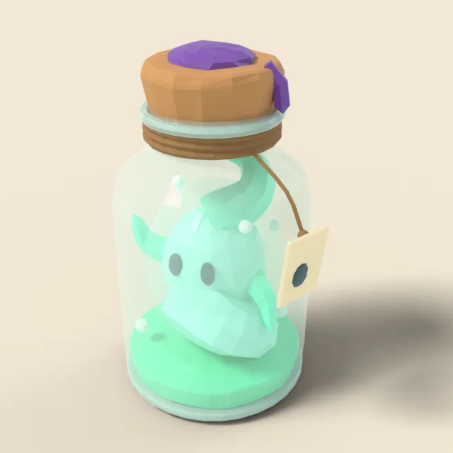 Ghost ectoplasm in glass jar