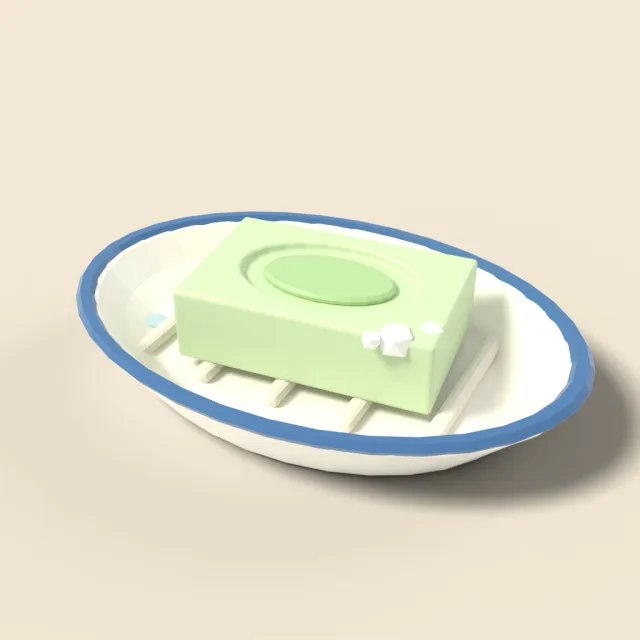 Soap dish with bar soap
