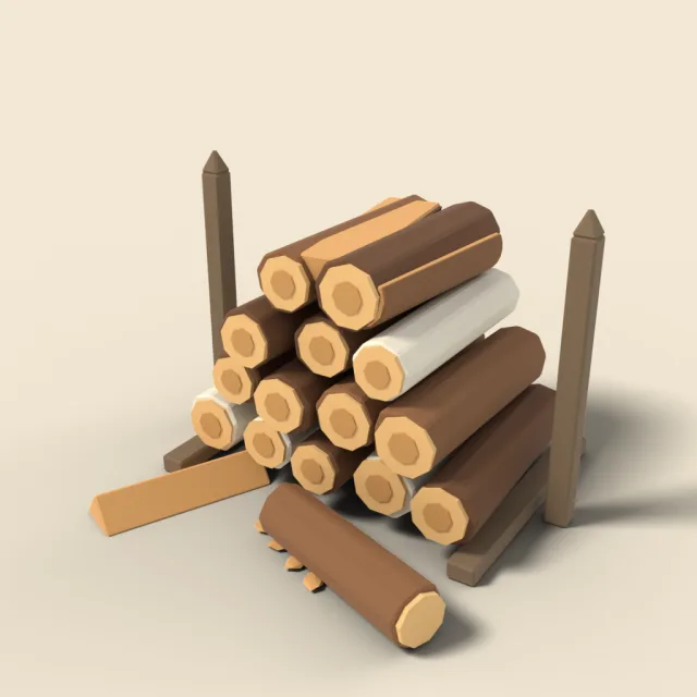 Firewood log pile