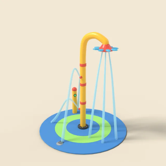 Splash pad water spray post