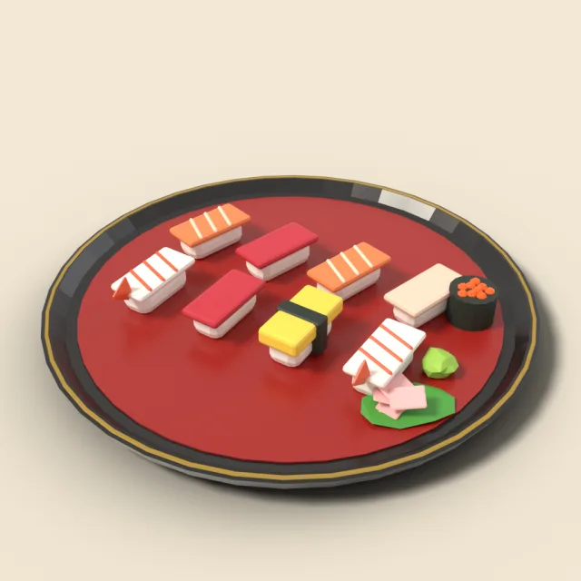 Sushi platter with nigiri