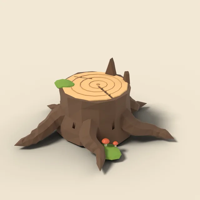 Weathered tree stump with roots