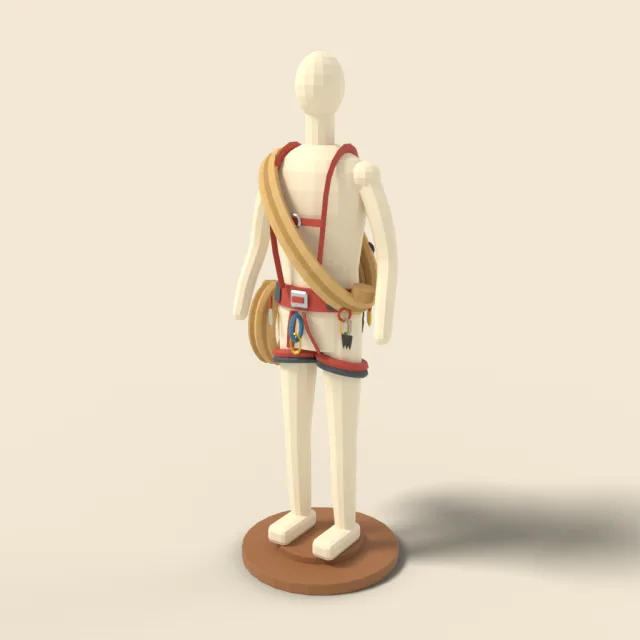 Climbing harness with rope coils
