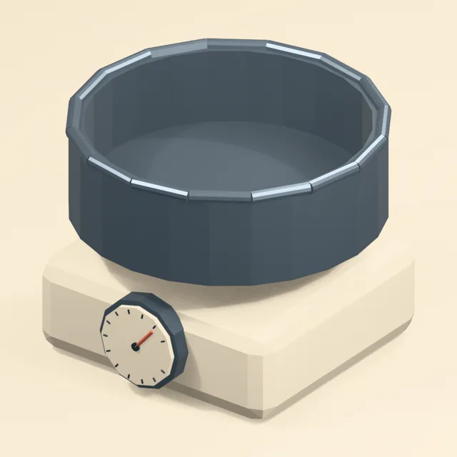 Dial kitchen scale with weighing bowl