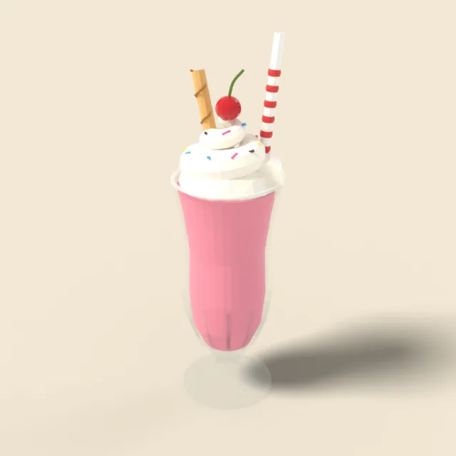 Tall milkshake with whipped cream