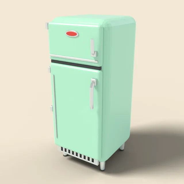 Retro fridge in mint green