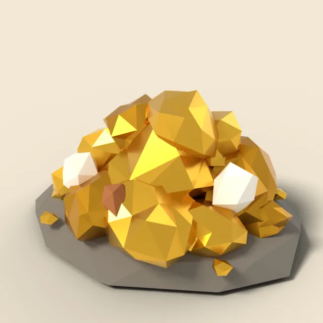 Gold ore nugget cluster