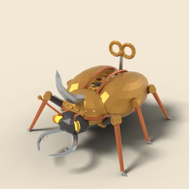 Clockwork beetle automaton