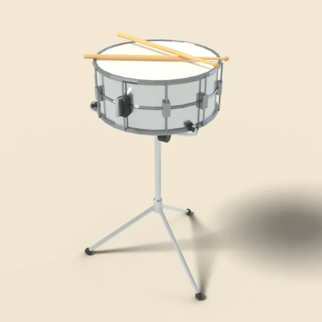 Snare drum with sticks