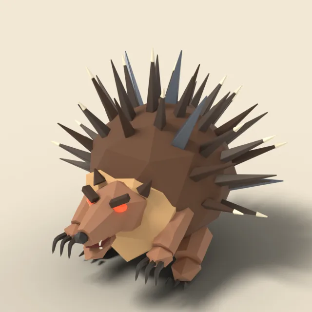 Spiked hedgehog beast curled