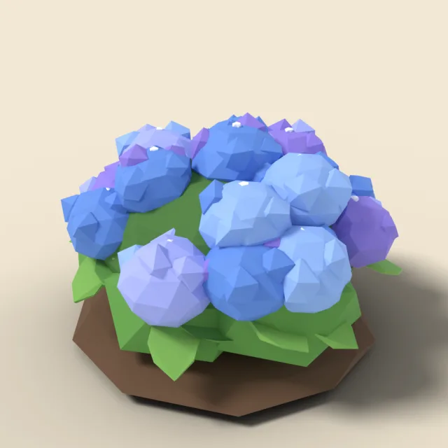 Blue hydrangea bush