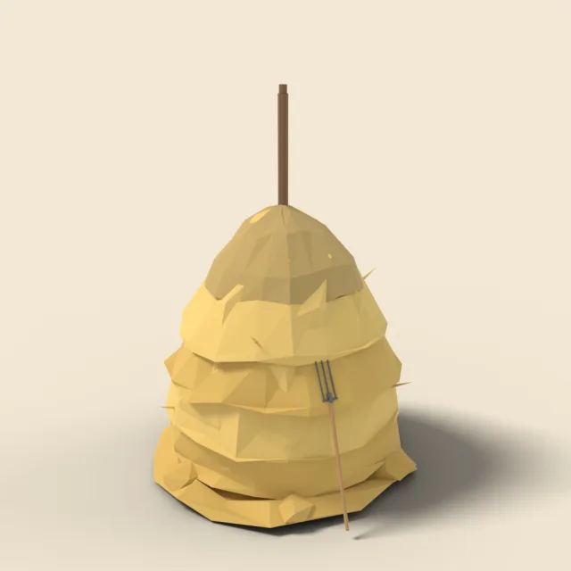Loose haystack with pole