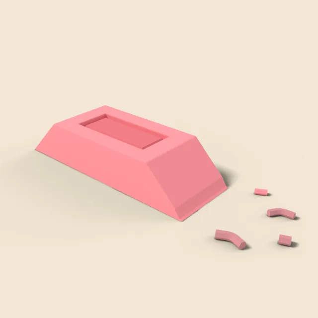 Wedge-shaped bevel eraser