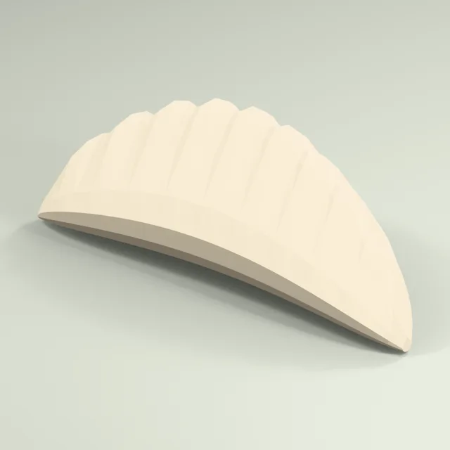 Crescent dumpling with integrated pleated seam