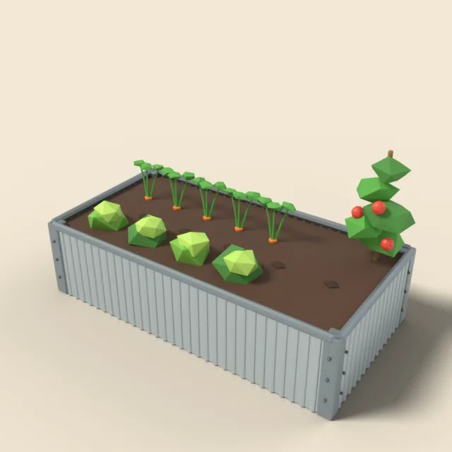 Corrugated metal raised bed