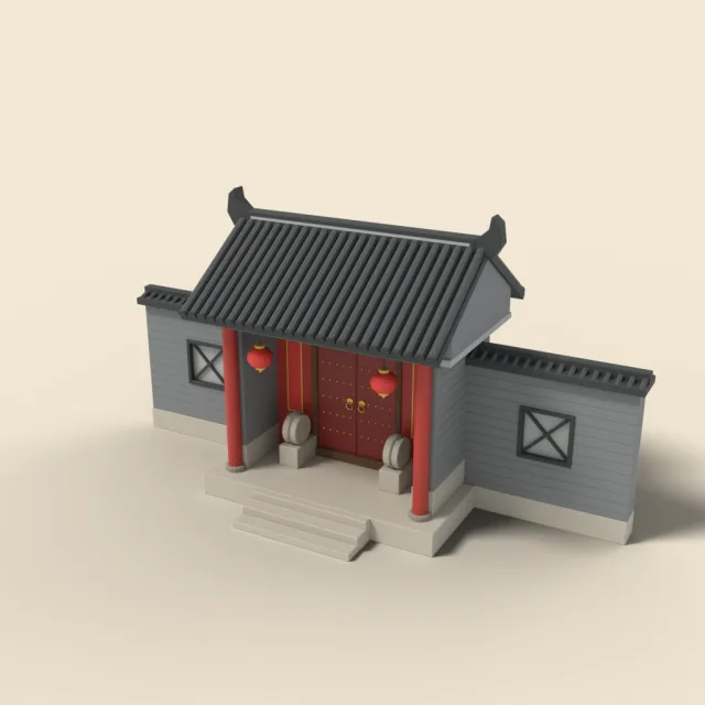 Chinese courtyard house gate
