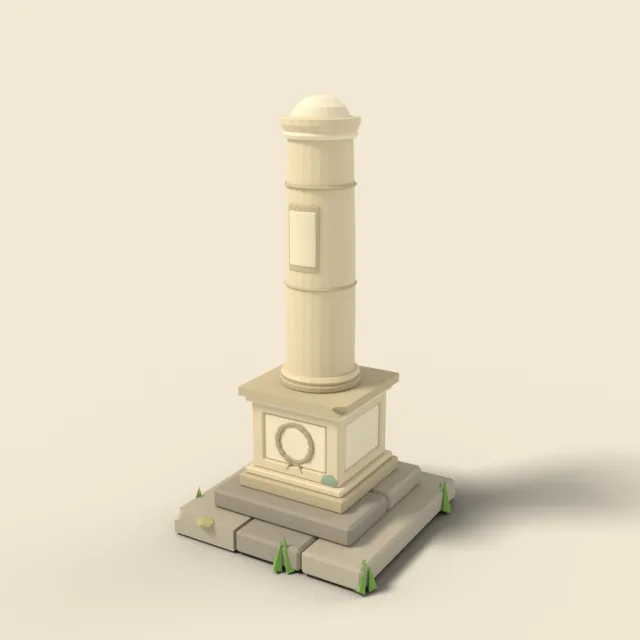 Roman milestone column on plinth
