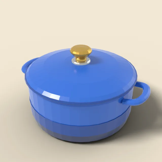 Enamel dutch oven in blue