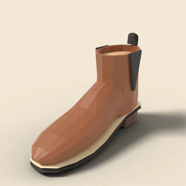 Leather ankle boot with low heel