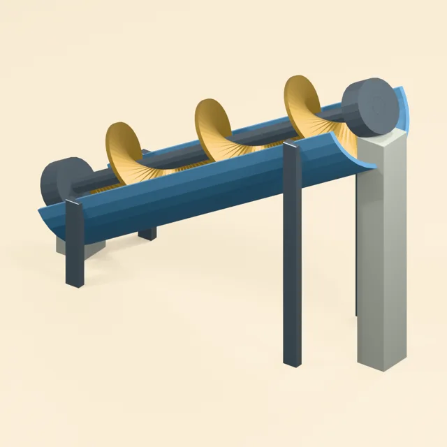 archimedes_screw_pump_upward_open_lower_half_trough_four_lip_supports