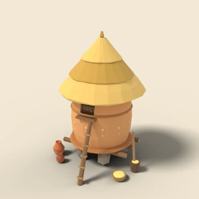 Desert granary with conical cap