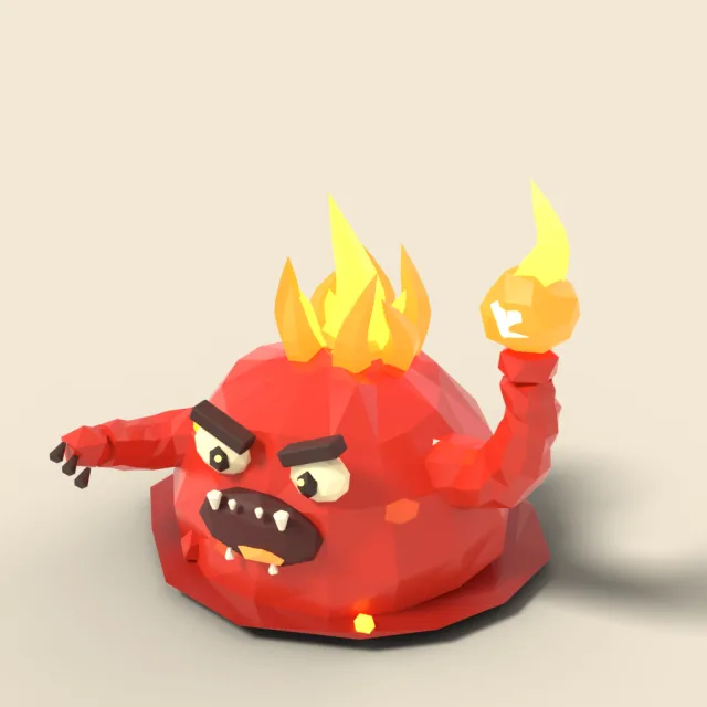 Red fire slime with flame crown