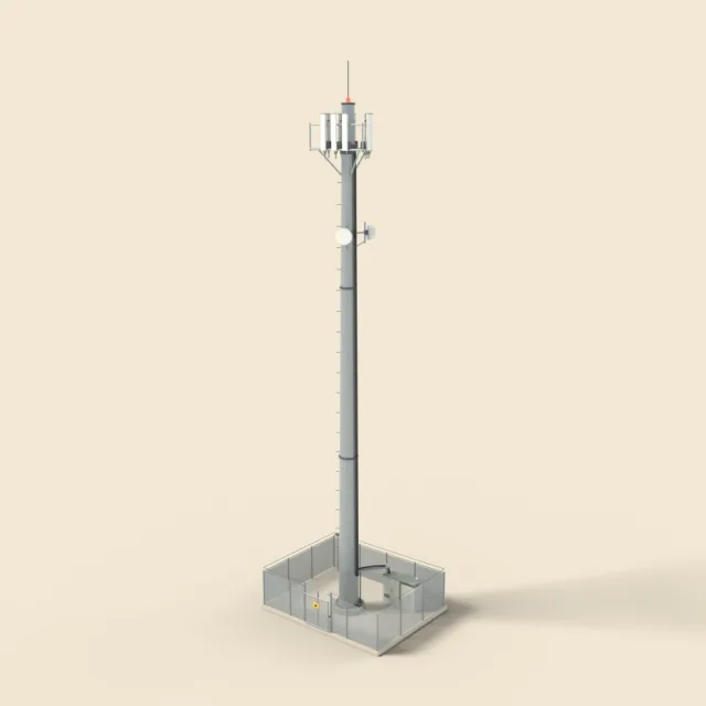 Cell tower with antennas