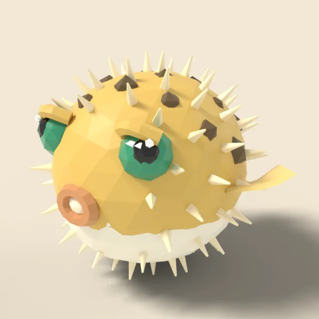 Puffed-up pufferfish