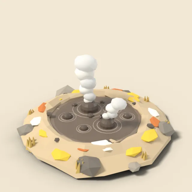 Bubbling mud pot