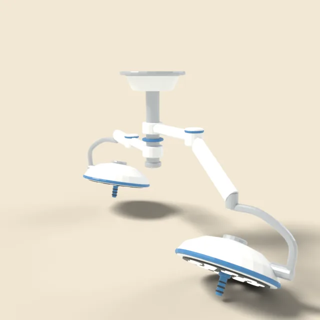 Surgical ceiling light with twin heads