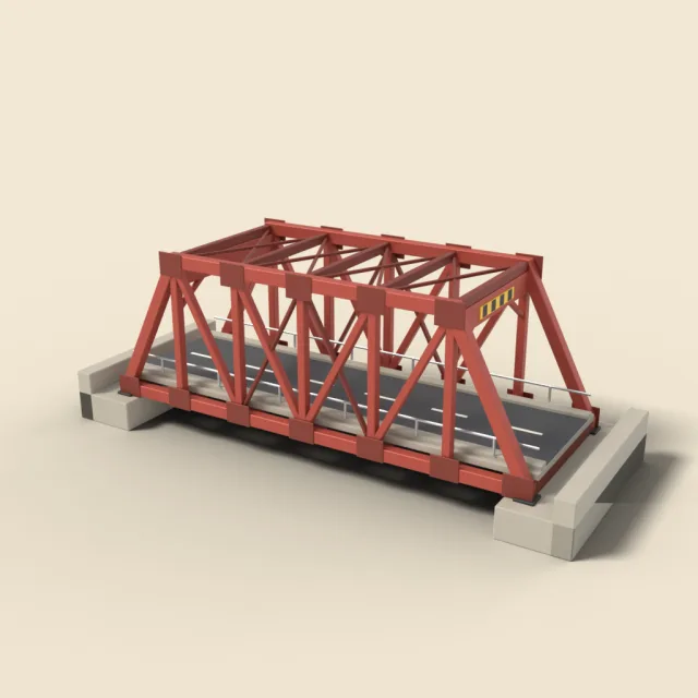 Steel truss bridge section
