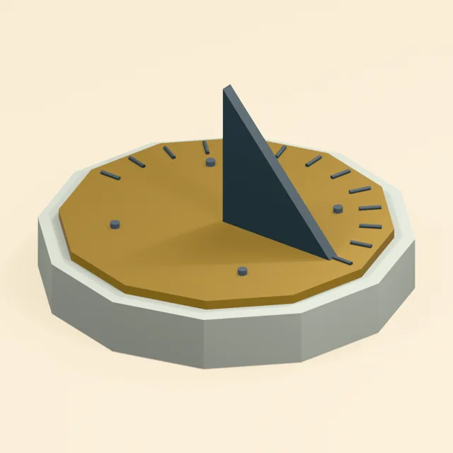 Garden sundial with raised gnomon