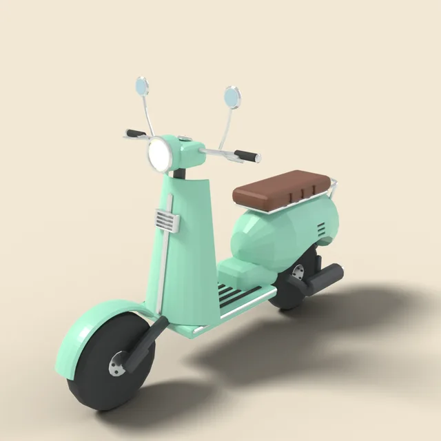 Vintage scooter with round headlight