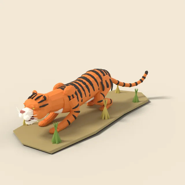 Crouching tiger ready to pounce