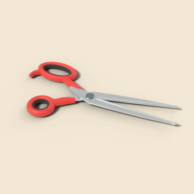 Office scissors with red handles