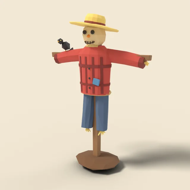 Straw scarecrow with hat