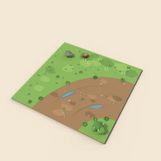 Dirt road bend tile