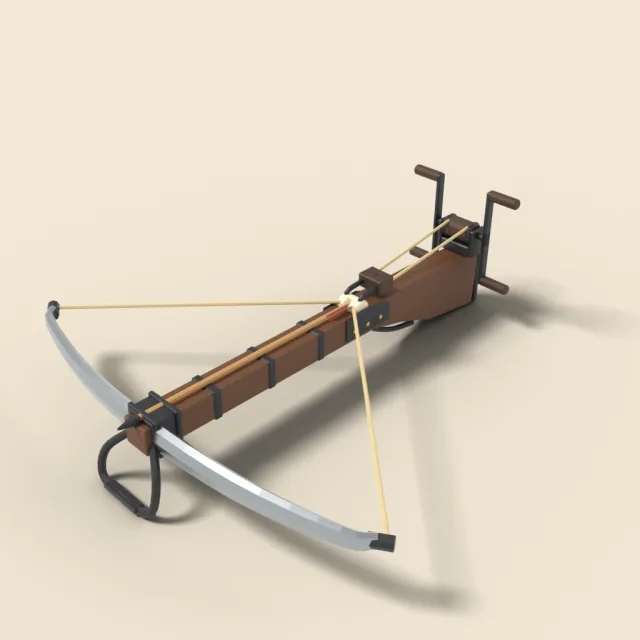 Heavy arbalest with windlass crank