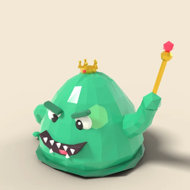King slime wearing tiny crown