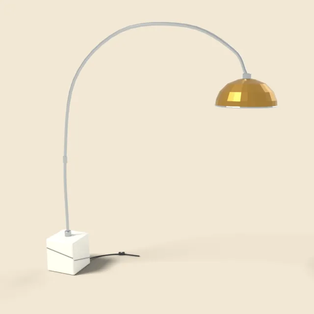 Arc floor lamp with dome shade
