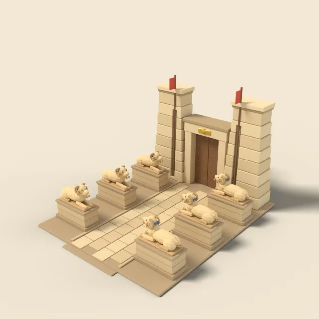 Sphinx avenue with ram statues