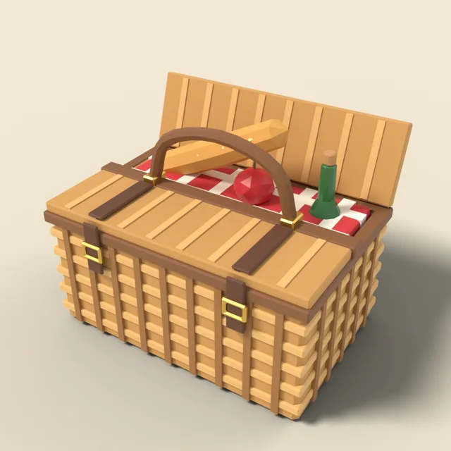Wicker picnic basket